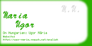 maria ugor business card